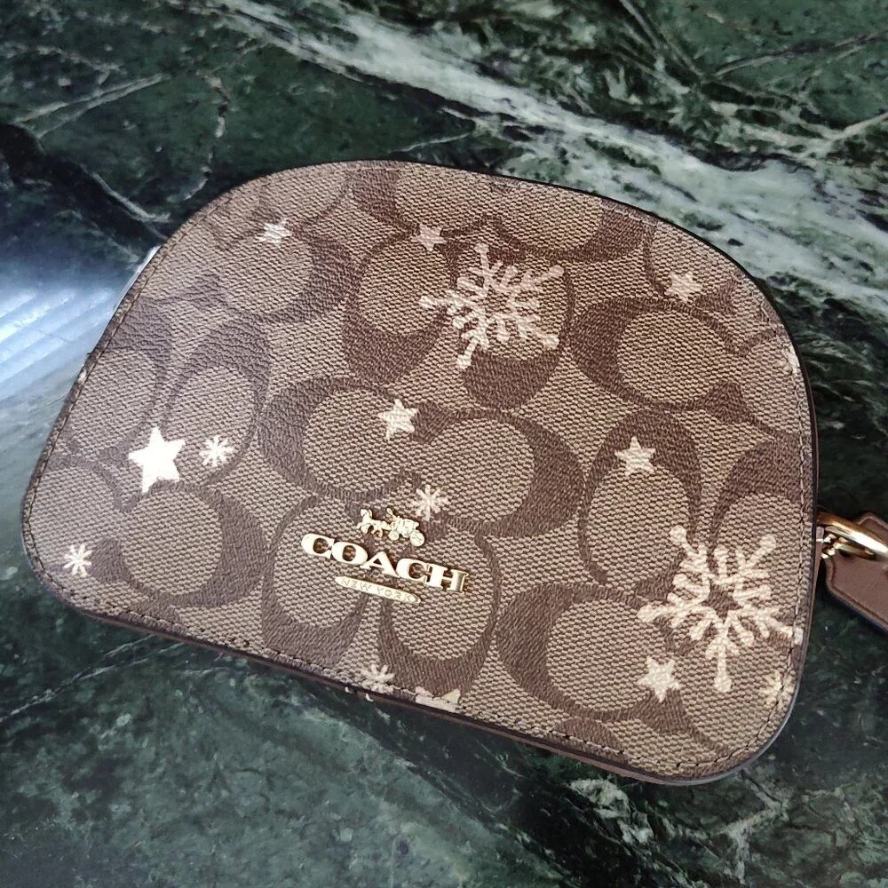 NWT Coach Mini Serena Signature Canvas Metallic Star Snowflake Bag - Picture 5 of 16